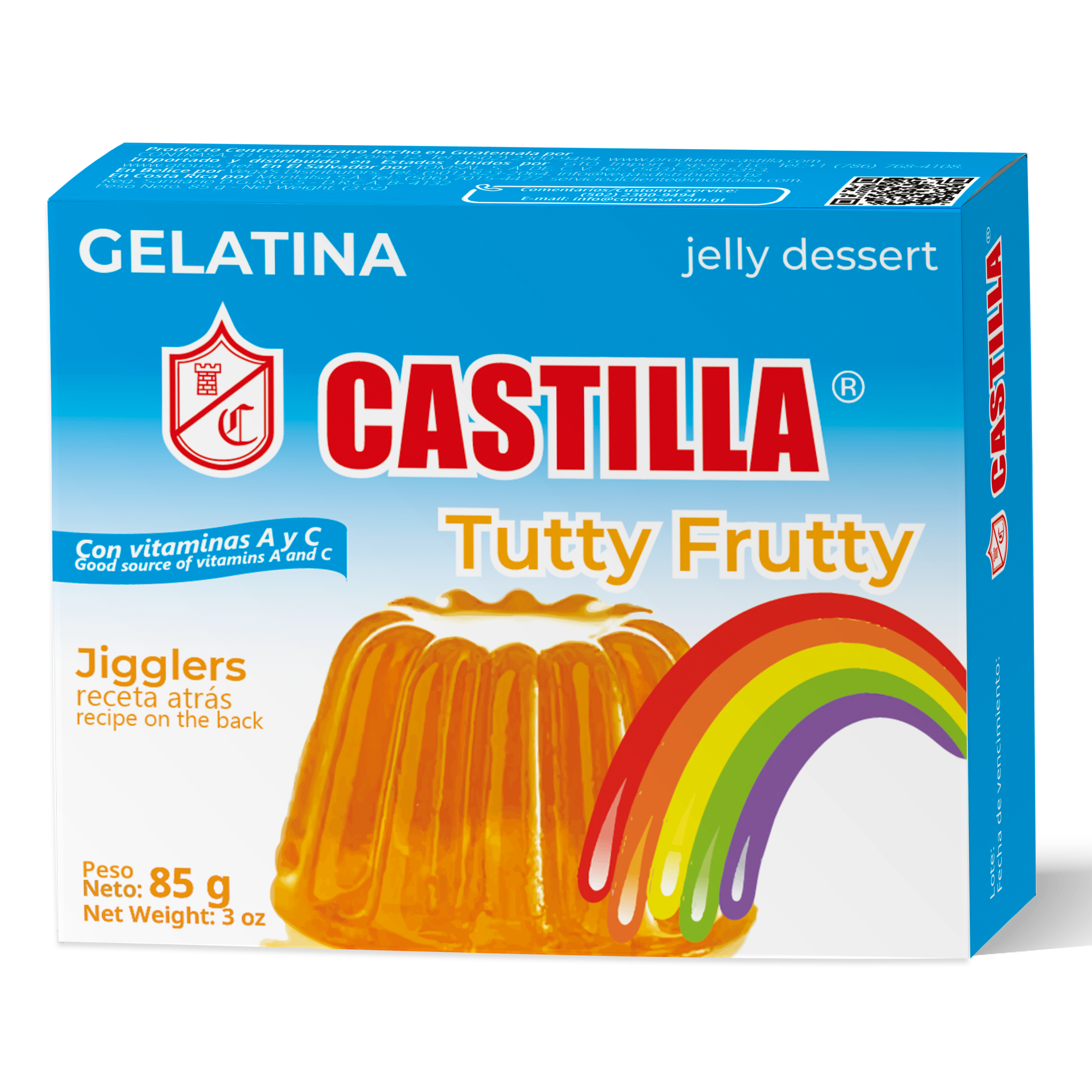 Gelatina Castilla Regular Tutty Frutty 85g